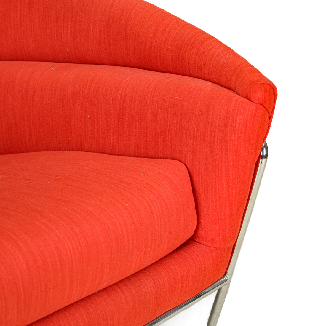 THAYER COGGIN Boldido Chair & Ottoman Orange Upholstery