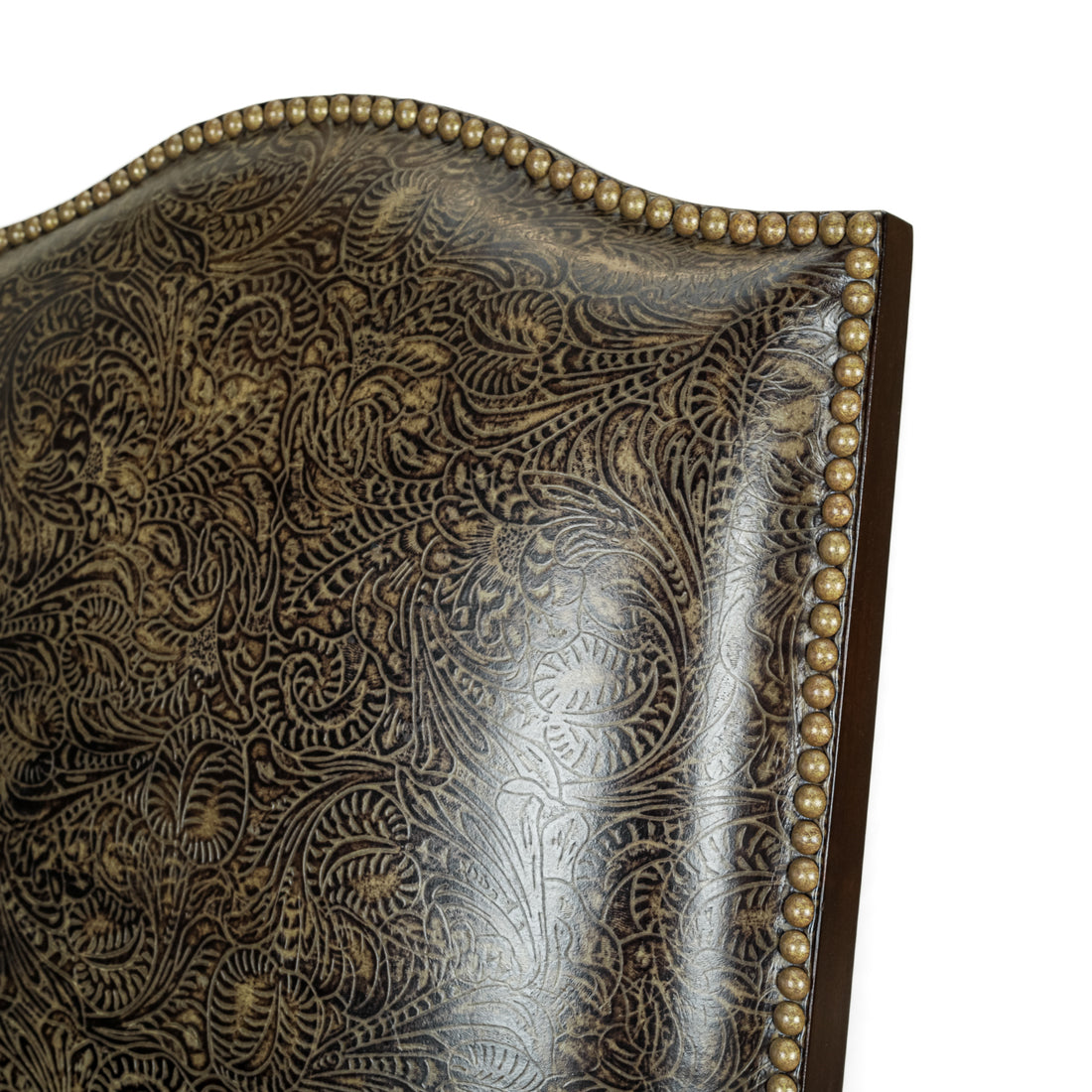 STICKLEY 6 Barley Twist Chairs w/Patterned Leather