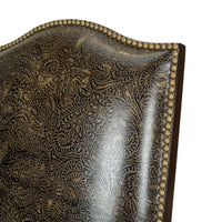 STICKLEY 6 Barley Twist Chairs w/Patterned Leather
