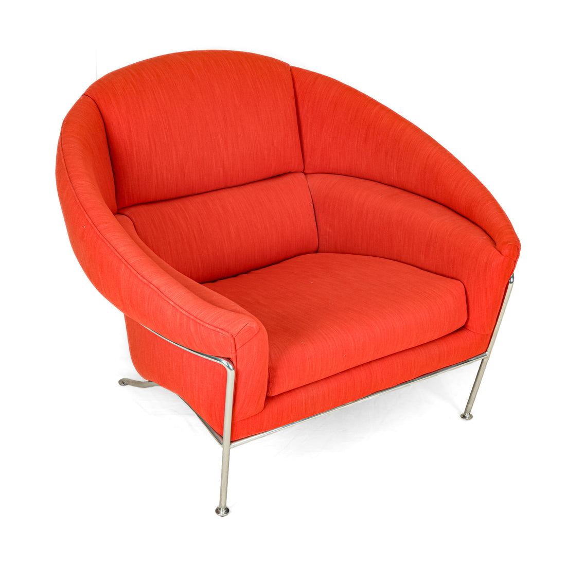 THAYER COGGIN Boldido Chair & Ottoman Orange Upholstery