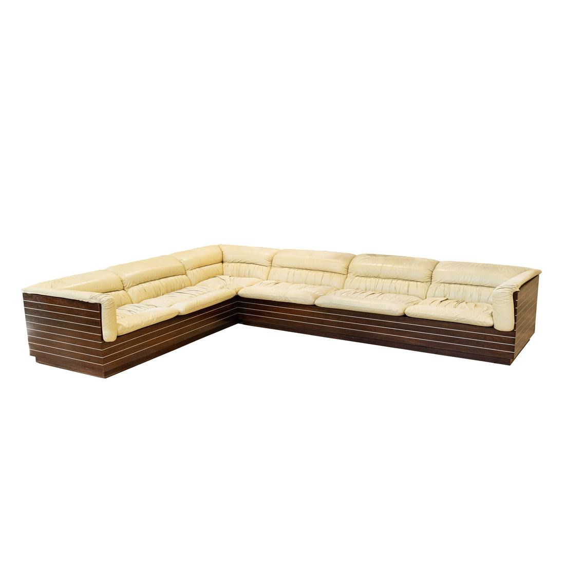 SAPORITI Vintage Ivory Leather Sofa