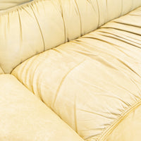 SAPORITI Vintage Ivory Leather Sofa