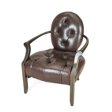 NATUZZI Arm Chair in Brown Leather