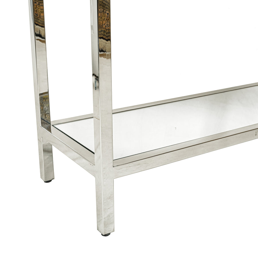 Chrome Etagere With Glass Shelves
