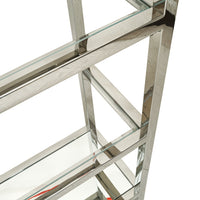 Chrome Etagere With Glass Shelves