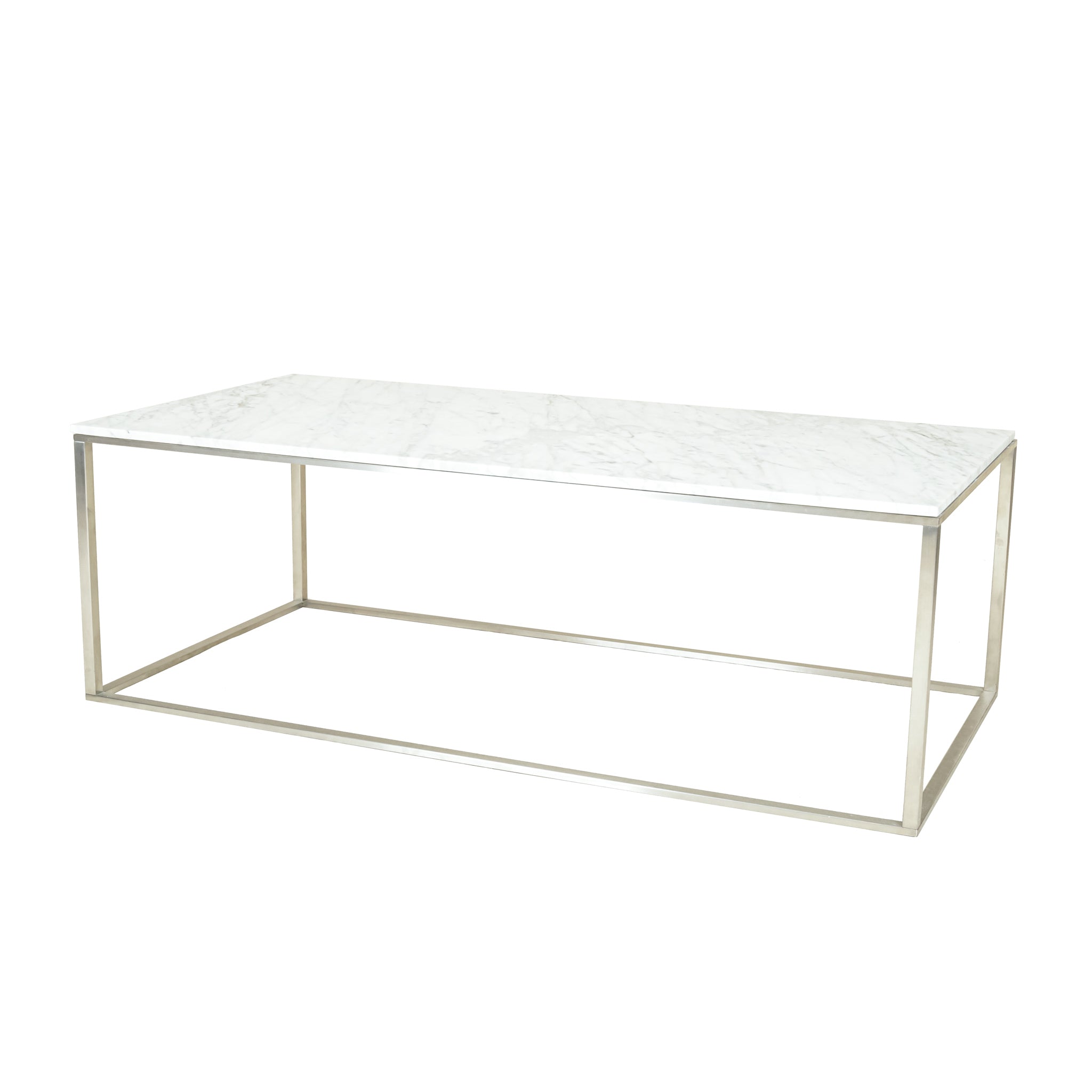 Marble Top Brushed Nickel Coffee Table Around The Block