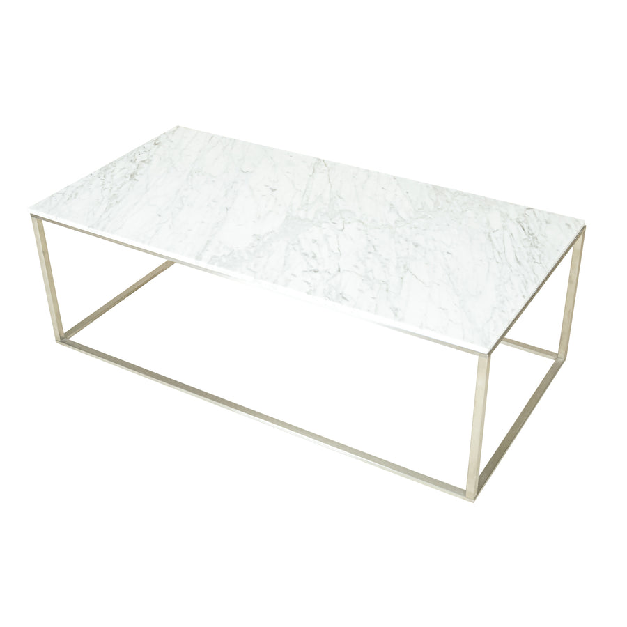 Marble Top Brushed Nickel Coffee Table Around The Block