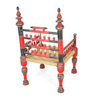 PAIR Painted Punjabi Wedding Chairs w/Rush Seats