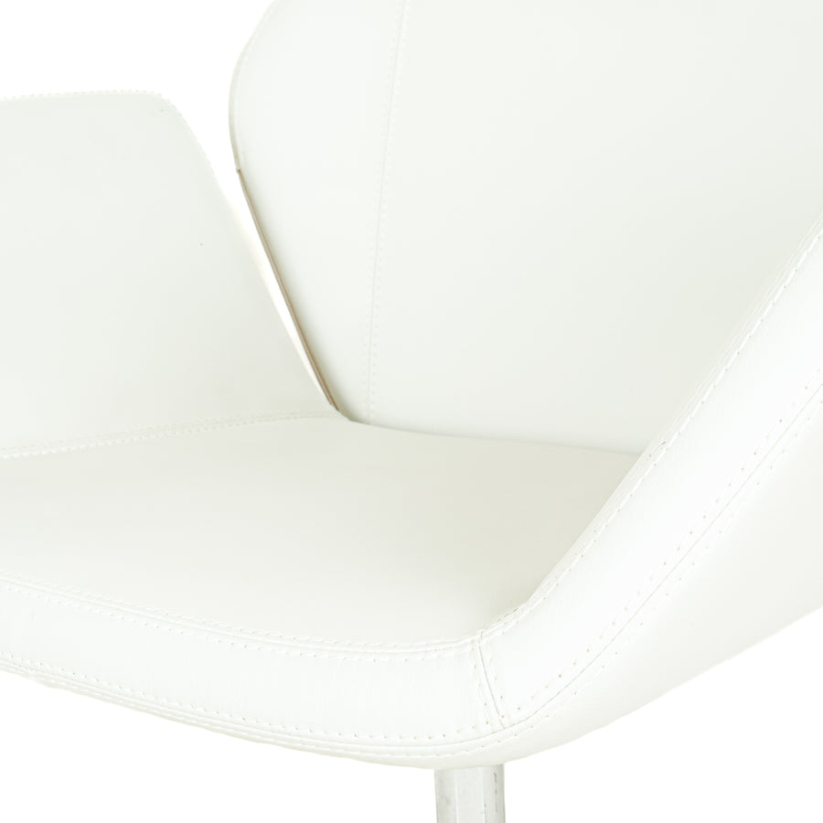 KEILHAUER Cahoots Ivory Leather & Aluminum Armchairs Set Of 2