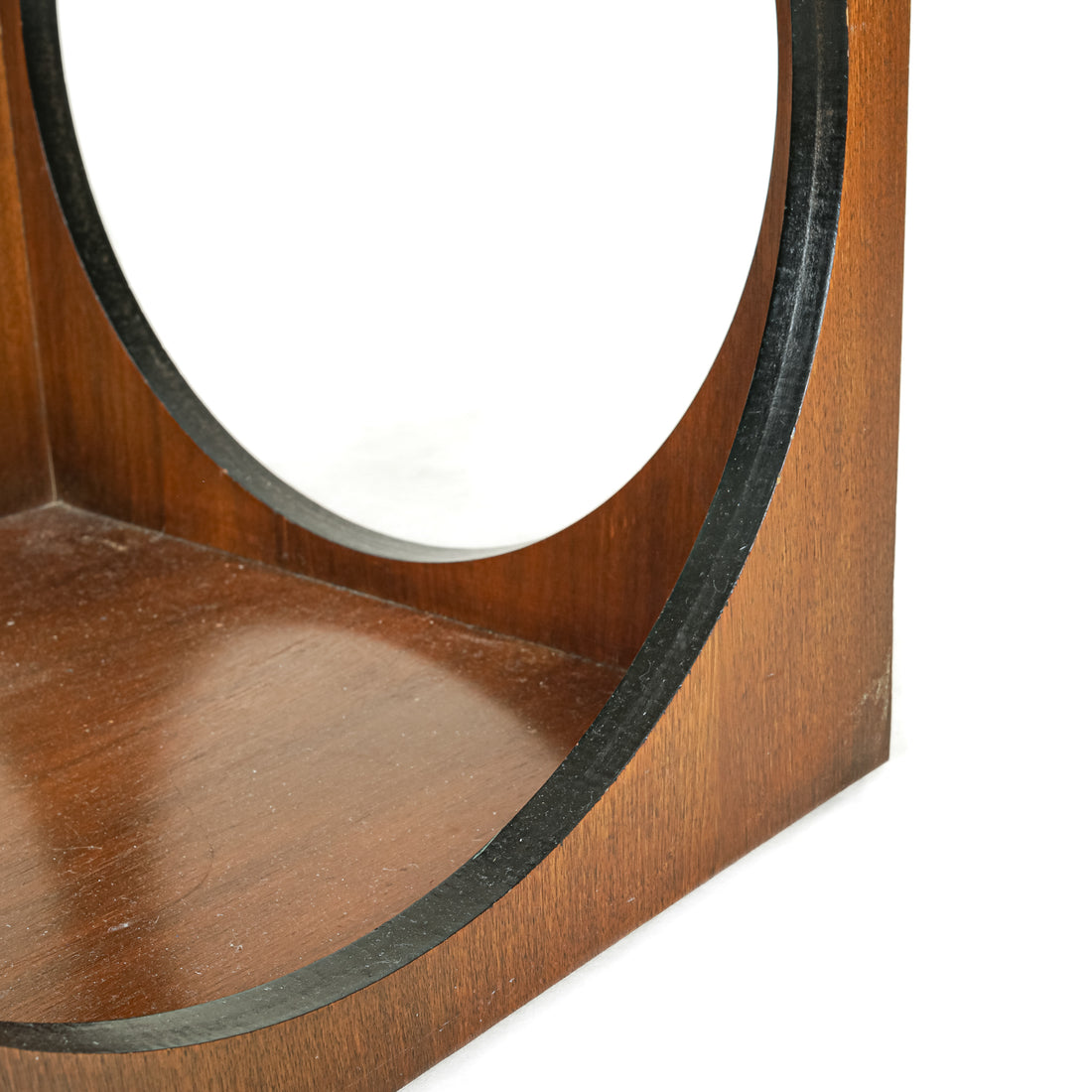 KROEHLER Vintage Cube End Table With Smoked Glass Top