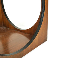 KROEHLER Vintage Cube End Table With Smoked Glass Top
