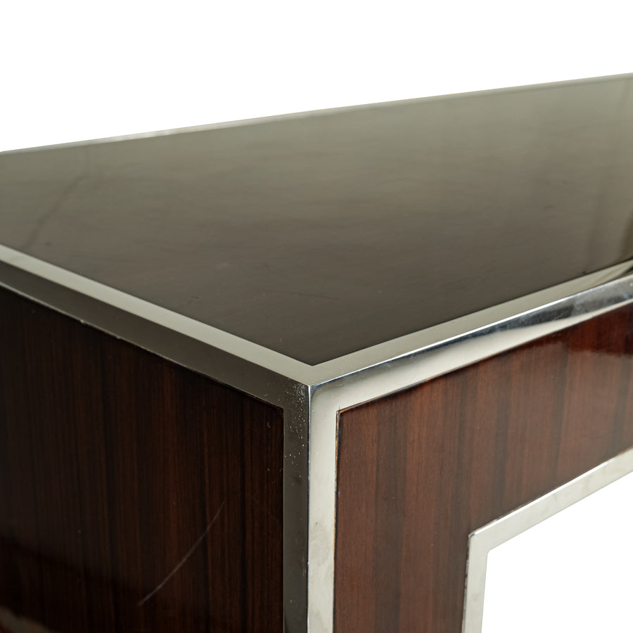 BOLIER Rosewood & Chrome Console