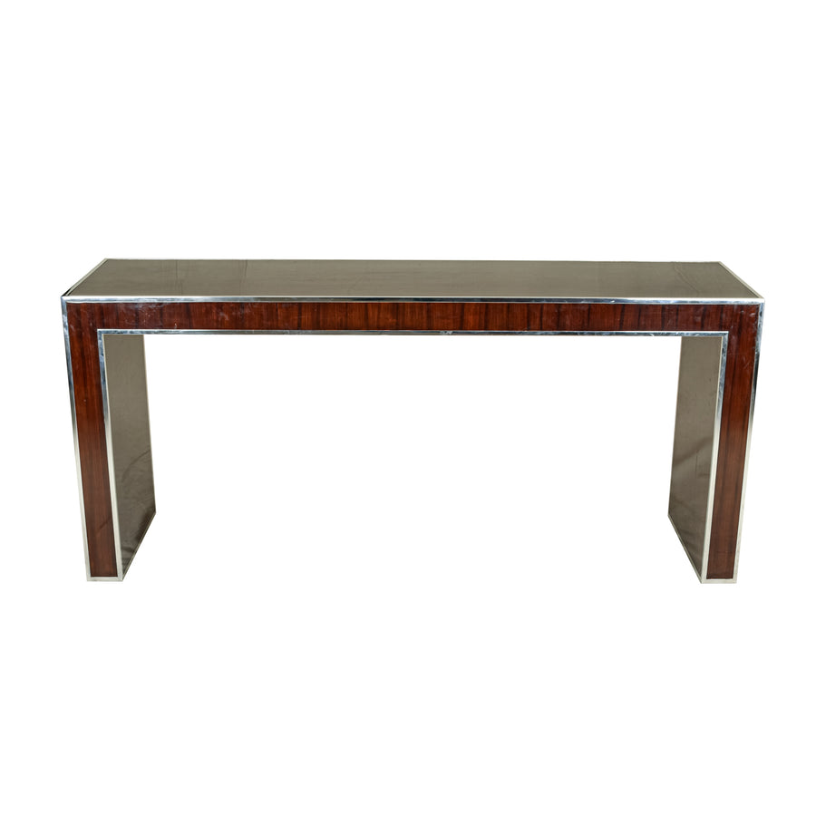 BOLIER Rosewood & Chrome Console