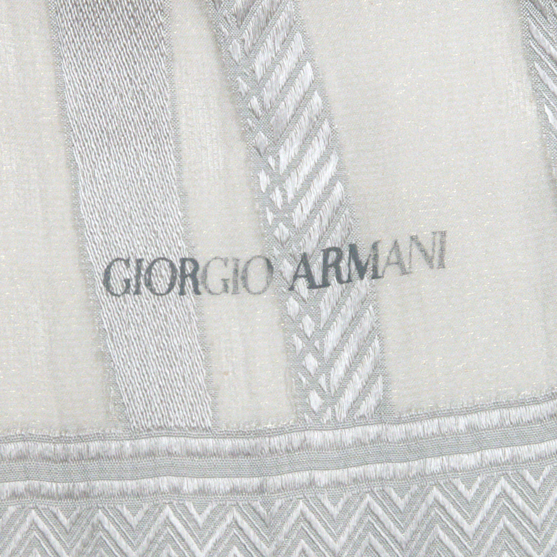 GIORGIO ARMANI Long Silk Scarf - Silver