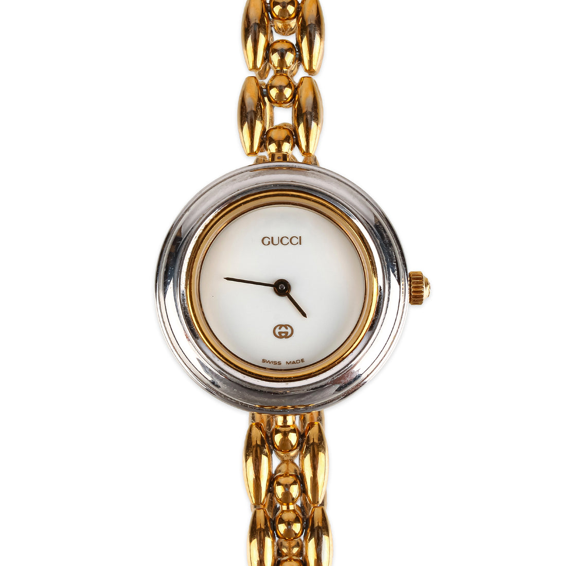 GUCCI 11/12 Gold Tone Bezel Watch