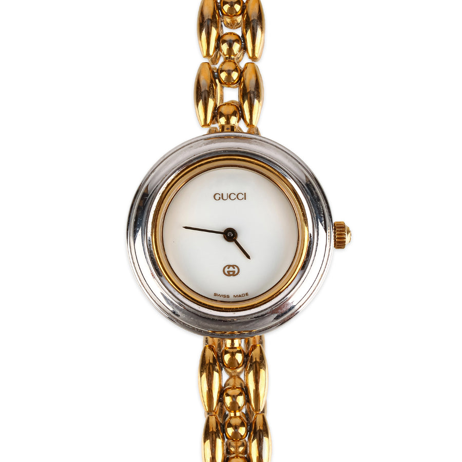 GUCCI 11/12 Gold Tone Bezel Watch
