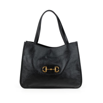 GUCCI Horsebit 1955 Tote - Black Leather