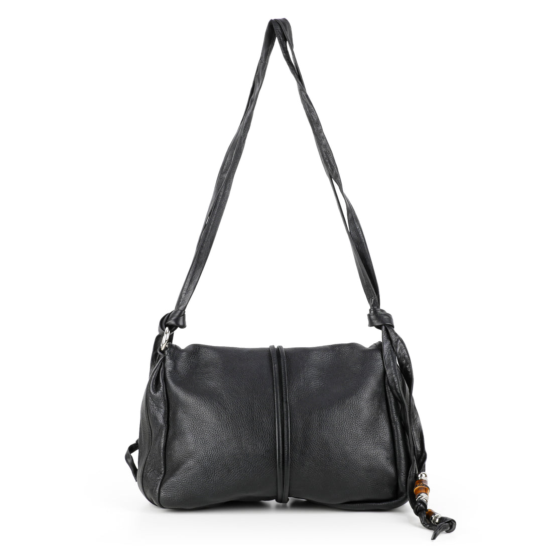 GUCCI Jungle Messenger Bag - Black Leather