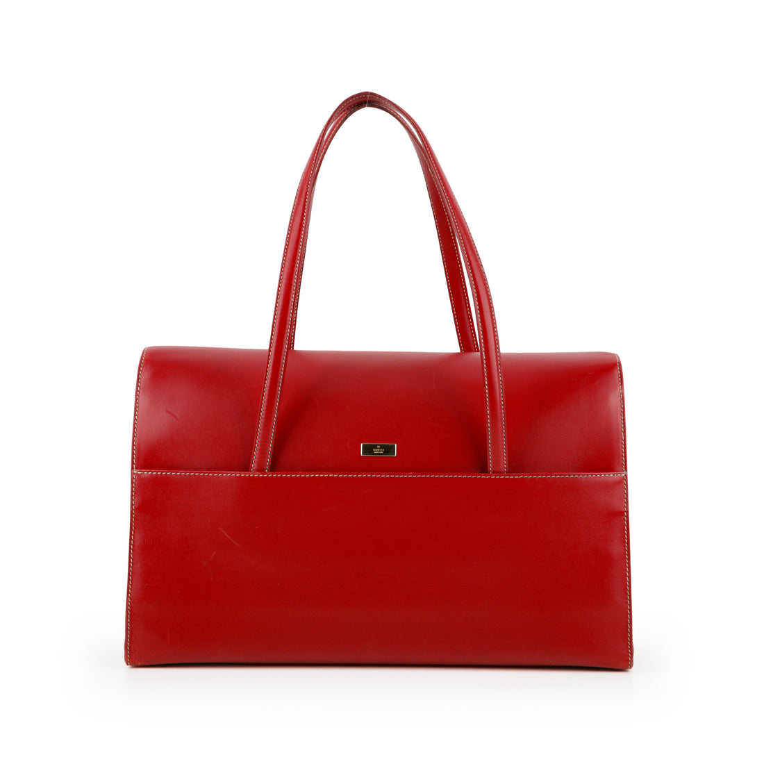GUCCI Lady Lock Flap Tote - Red Leather