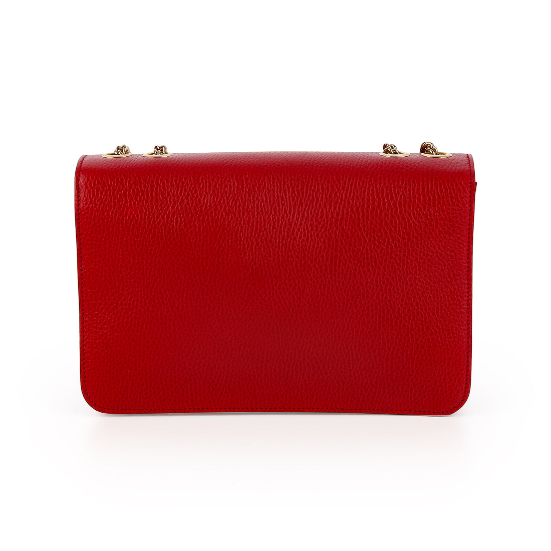 GUCCI Medium Interlocking G Dollar Shoulder Bag - Red Calfskin