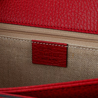 GUCCI Medium Interlocking G Dollar Shoulder Bag - Red Calfskin