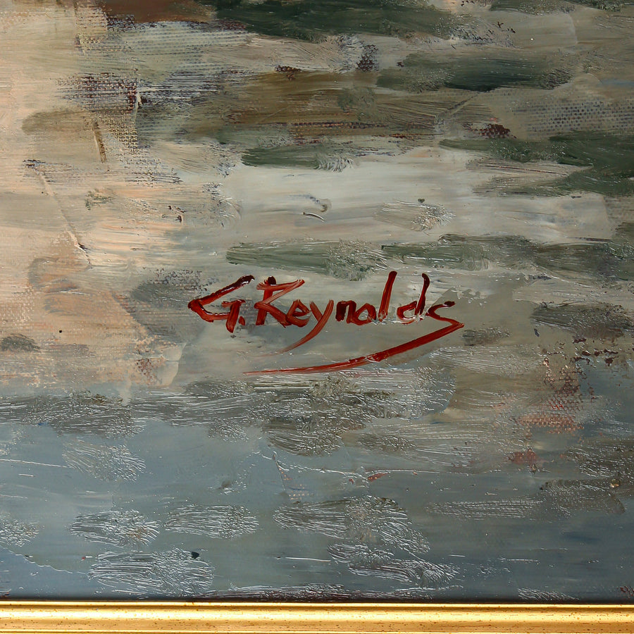 G. Reynolds - Boats in Harbour - Oil on Canvas