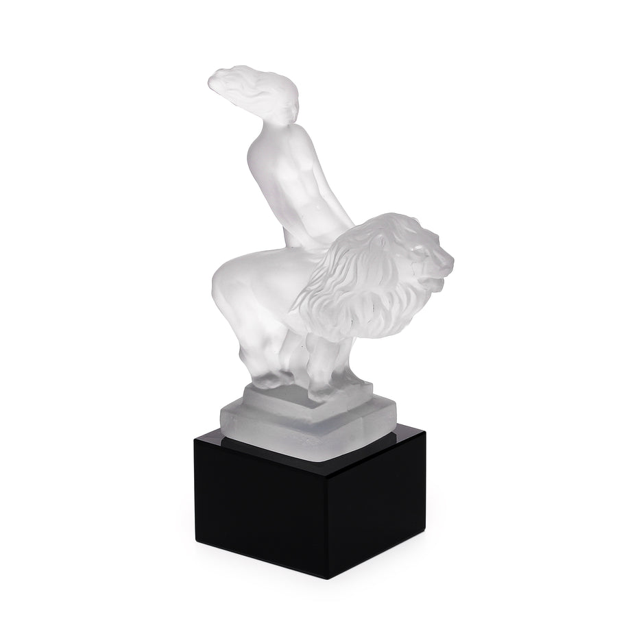 H. HOFFMAN Art Deco Female Nude with Lion Car Mascot Figurine