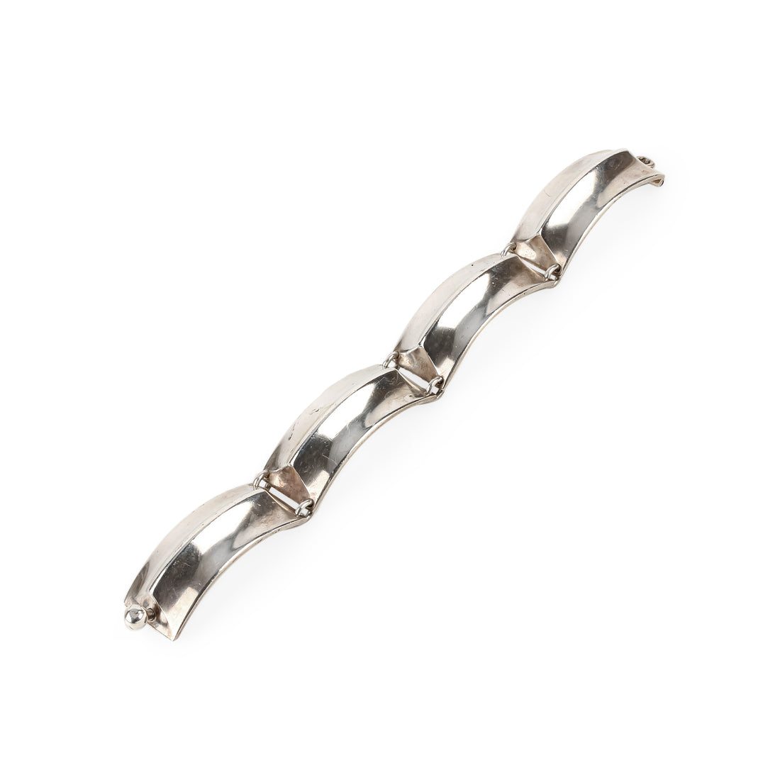 HANS HANSEN Sterling Silver Ridged Link Bracelet
