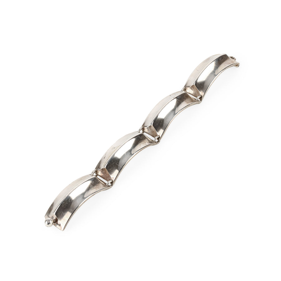 HANS HANSEN Sterling Silver Ridged Link Bracelet