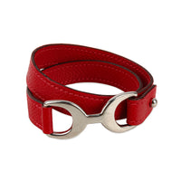 HERMÈS Pavane Double Tour Wrap Bracelet - Red Leather