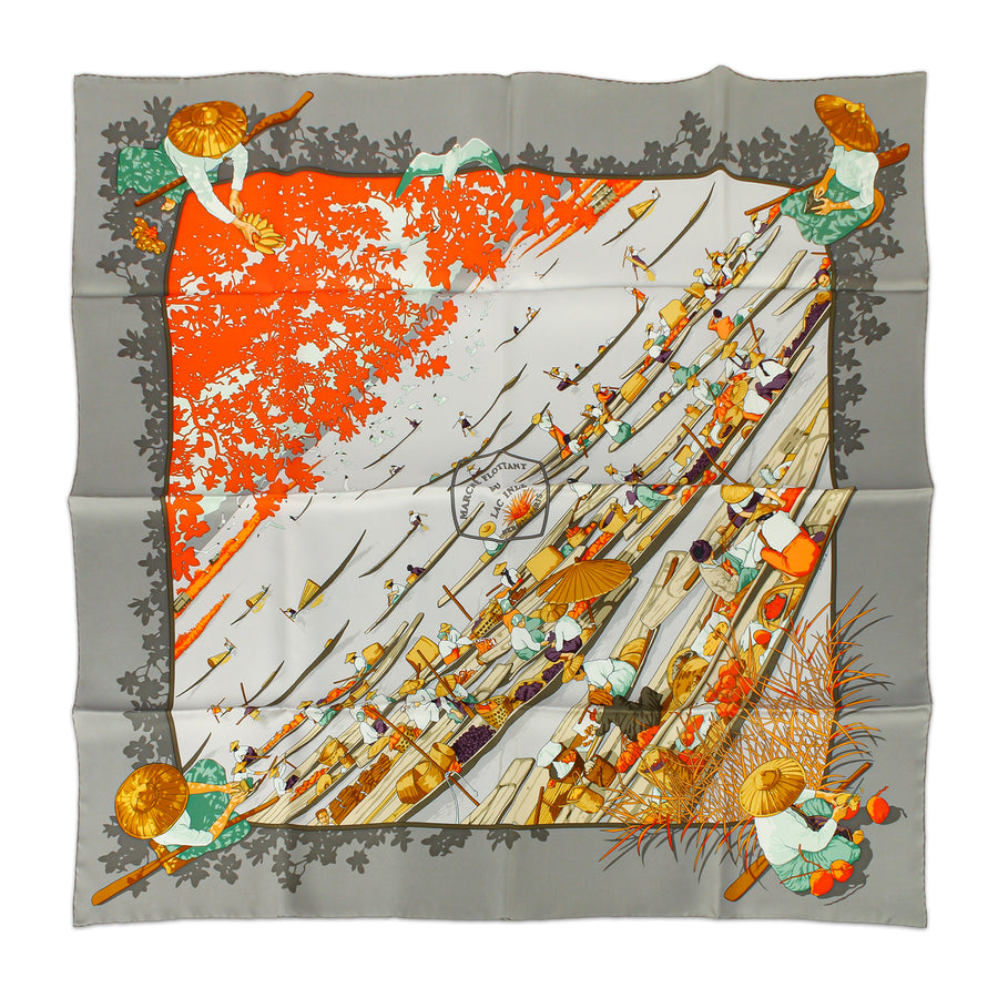 HERMÈS Silk Scarf - Marché Flottant du Lac Inlé