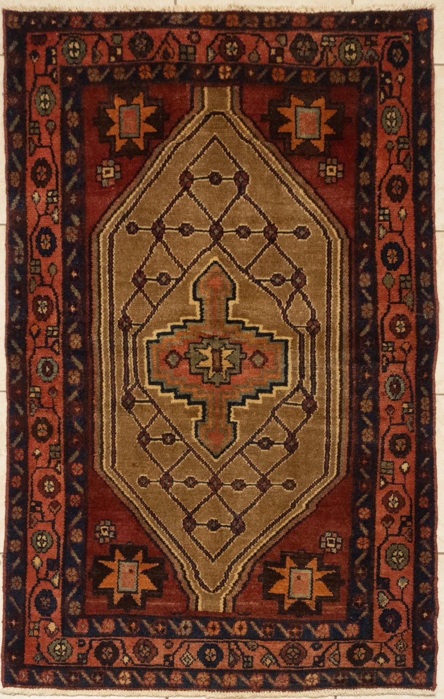 Hand-Knotted Wool Isfahan Rug 6'2" x 3'8"