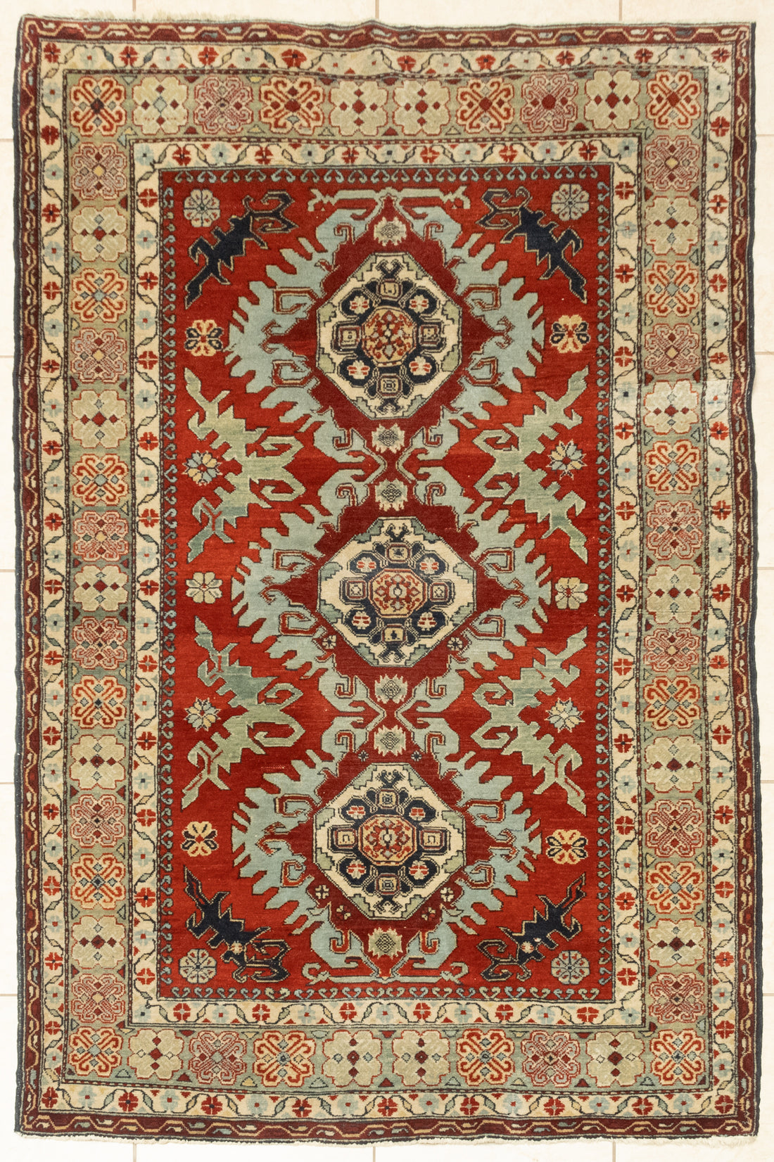 Hand-Knotted Wool Rug 7'10" x 4'7"