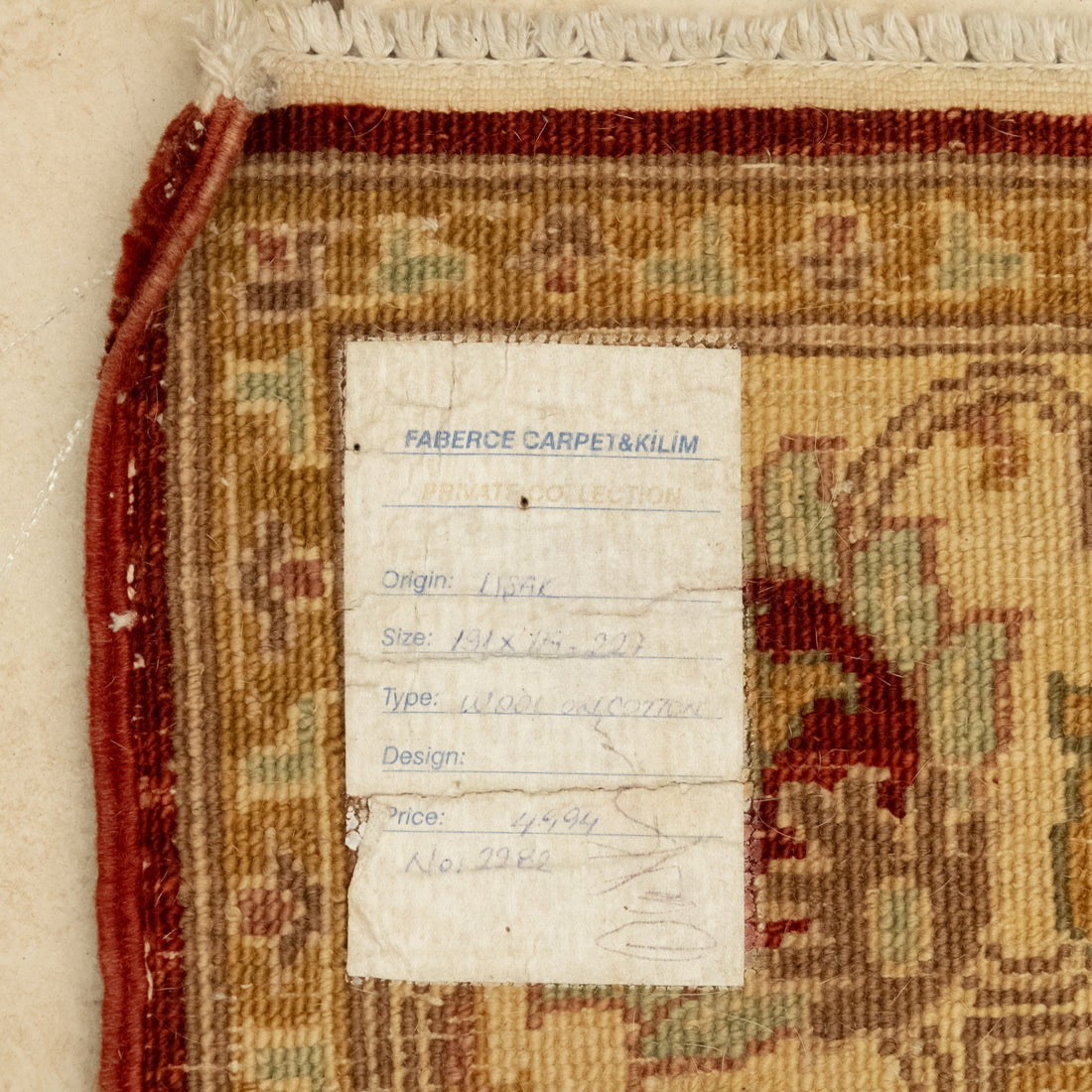 FABERCE Hand-Knotted Wool Rug 6'3" x 3'11"