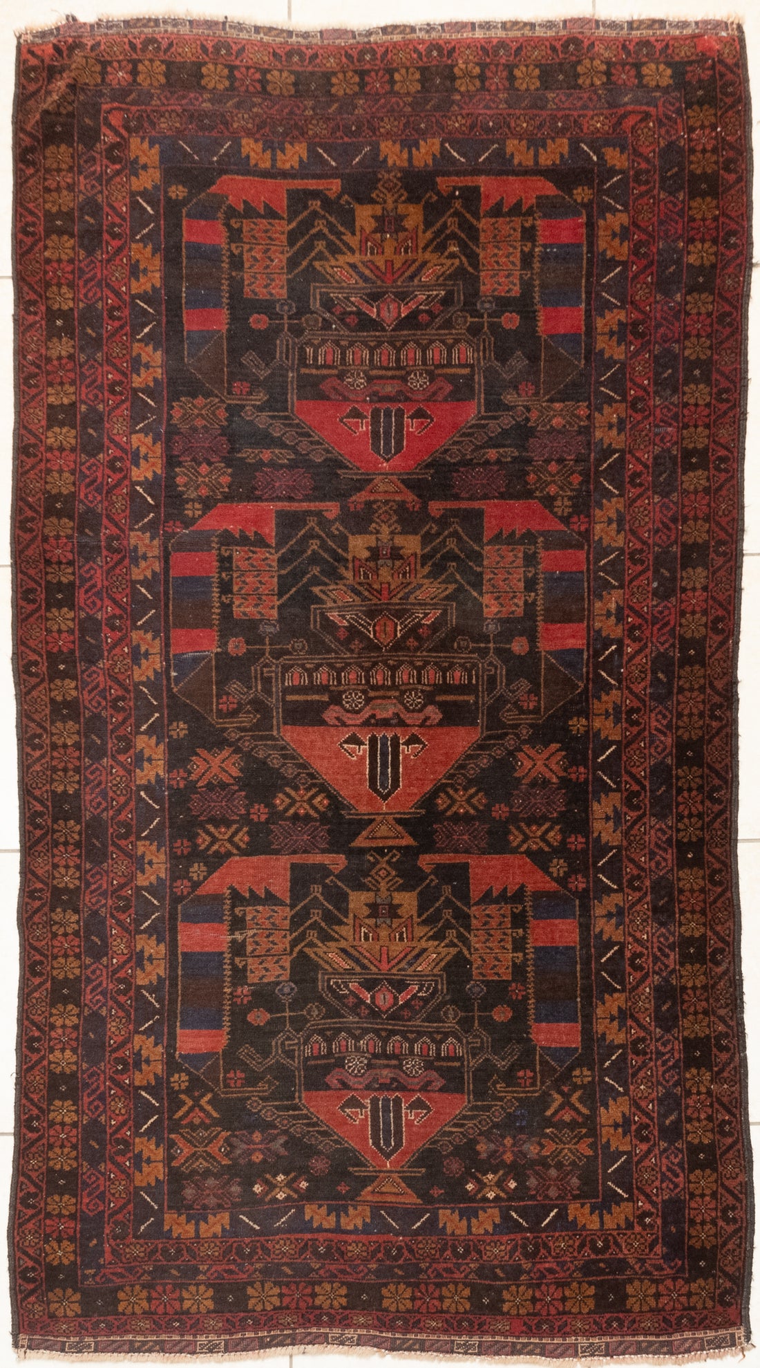 Hand-Knotted Wool Rug 7' x 3'7"
