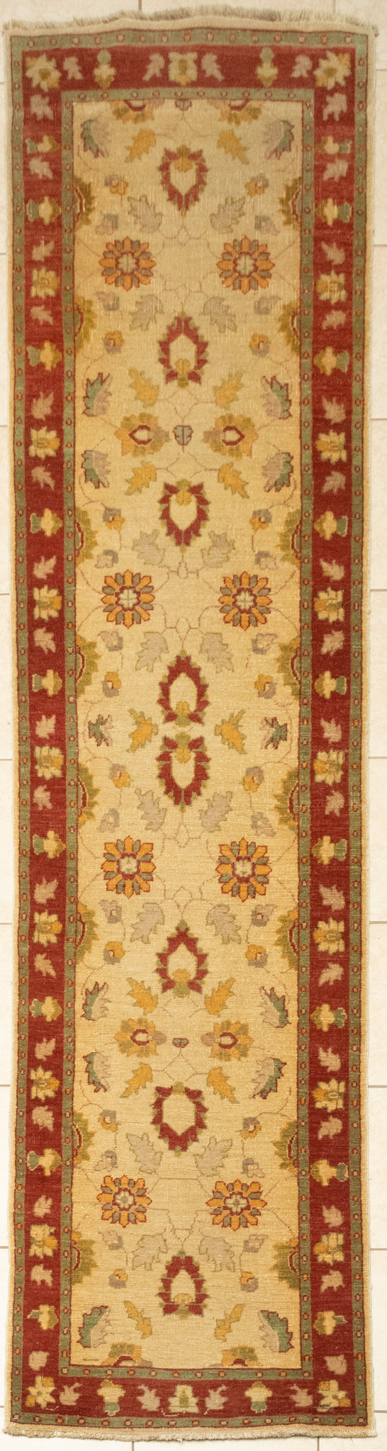 Hand-Knotted Wool Runner 12'8" x 2'6"