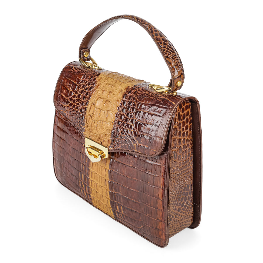 JOYS Vintage Two Toned Crocodile Handbage