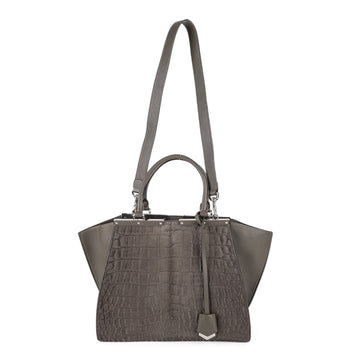 FENDI 3 Jour Grey Pony Hair & Leather Handbag