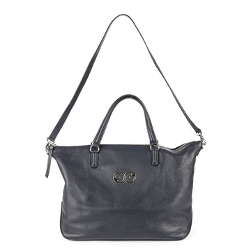 ESCADA Blue Pebbled Leather Handbag