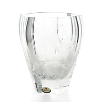 MOSER Cut/Etched Wolf & Cub Crystal Hexagonal Vase