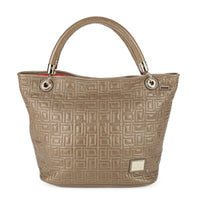 LANCEL Handbag - Quilted Metallic Taupe Lambskin