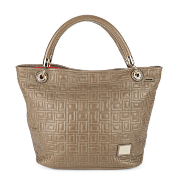 LANCEL Handbag - Quilted Metallic Taupe Lambskin