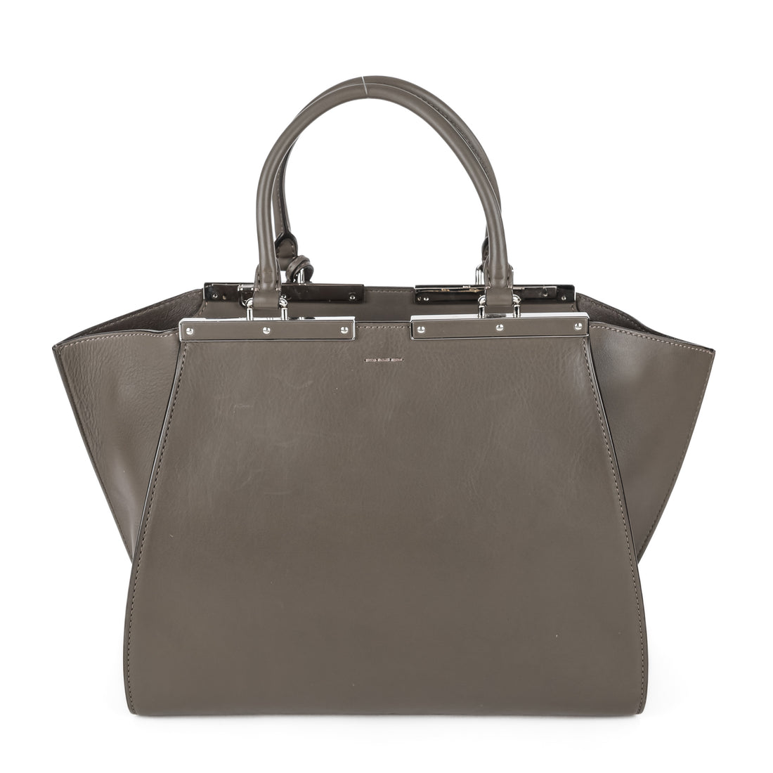 FENDI 3 Jour Grey Pony Hair & Leather Handbag