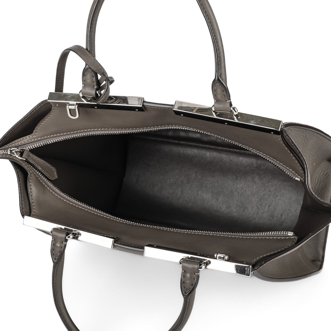 FENDI 3 Jour Grey Pony Hair & Leather Handbag