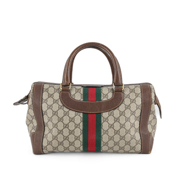 GUCCI Vintage Doctors Bag - Brown leather & Coated Canvas