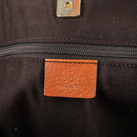 GUCCI Abbey Shoulder Tote - Orange Leather GG Canvas