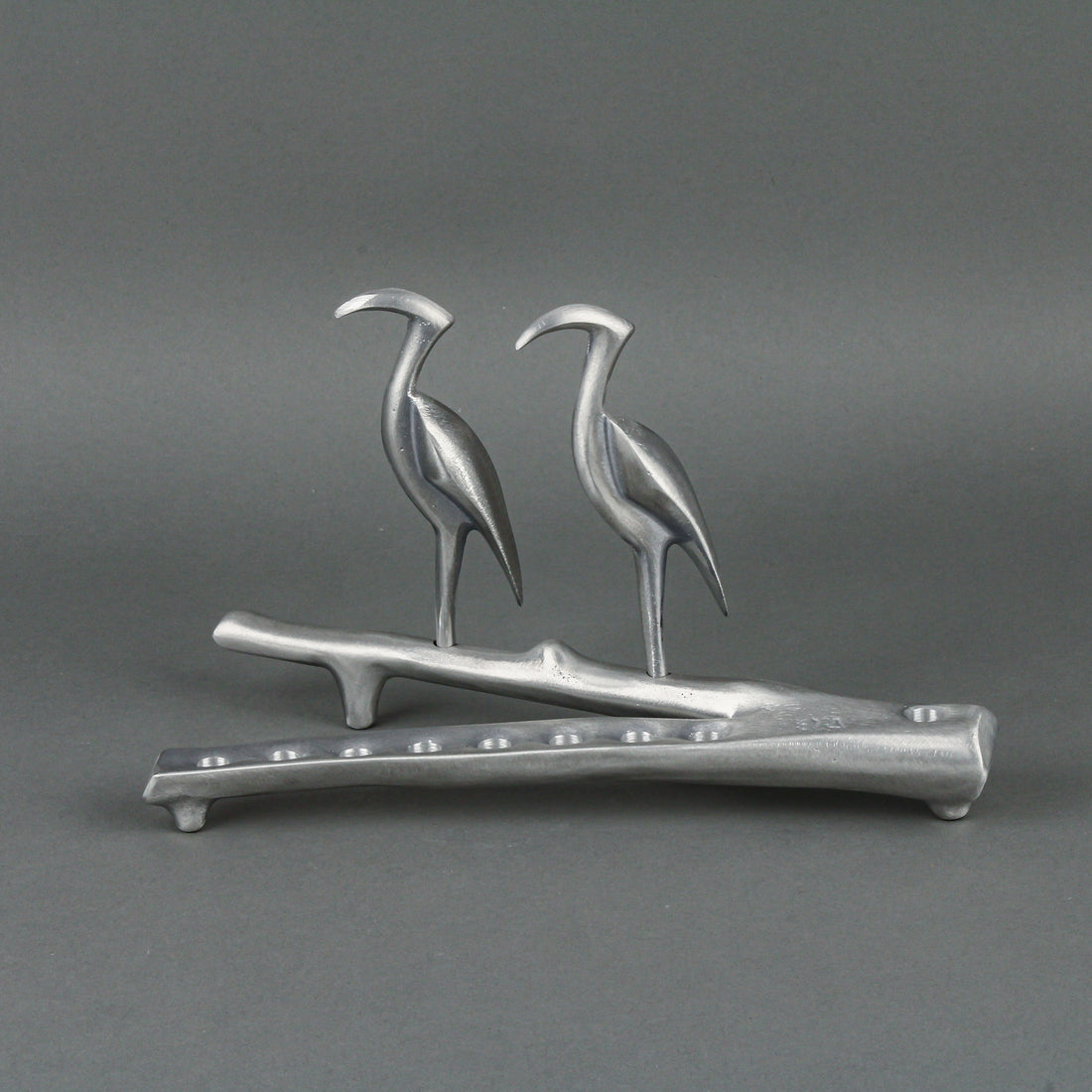 SHRAGA LANDESMAN Aluminum Cast Herons Menorah
