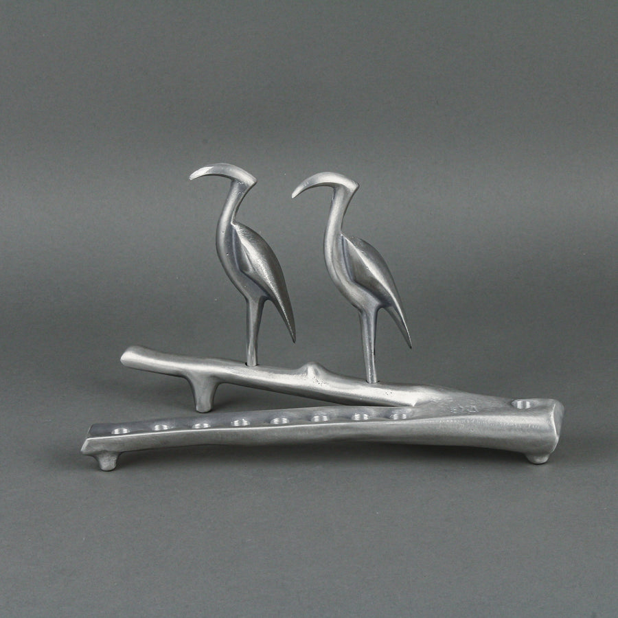 SHRAGA LANDESMAN Aluminum Cast Herons Menorah