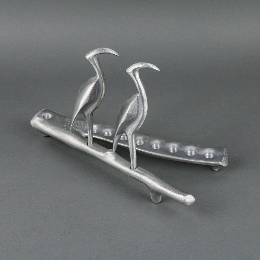 SHRAGA LANDESMAN Aluminum Cast Herons Menorah