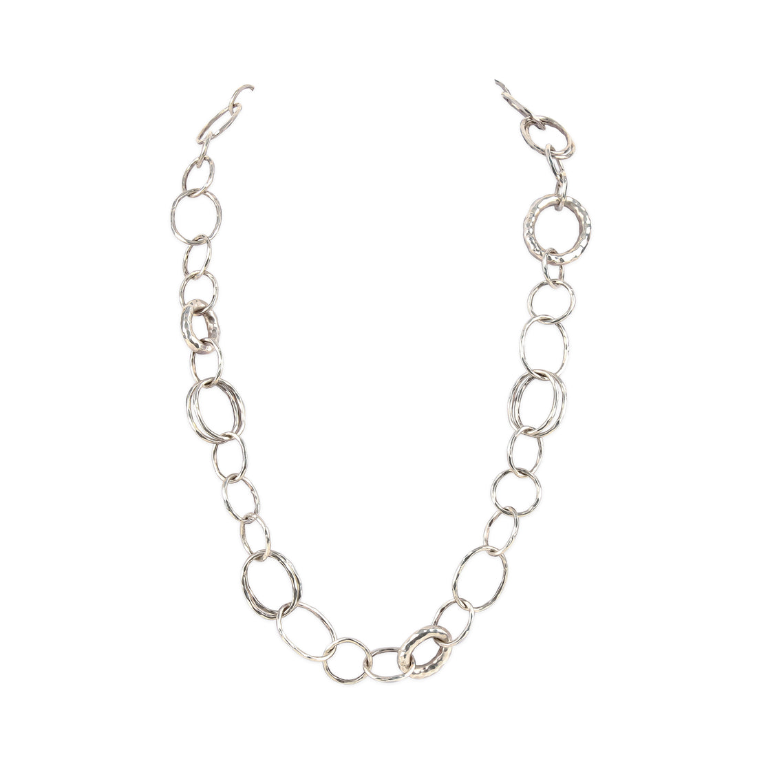 IPPOLITA Sterling Silver Long Hammered Bastille Necklace